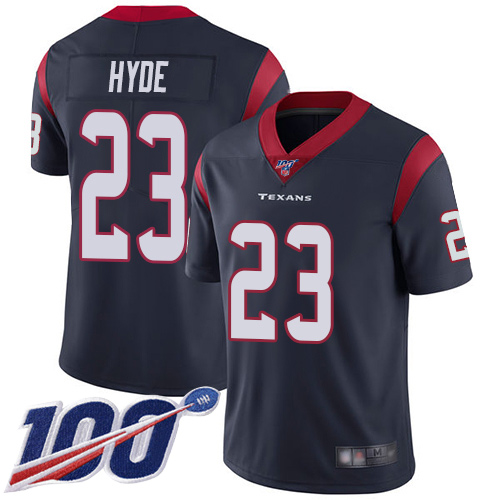 Houston Texans Limited Navy Blue Men Carlos Hyde Home Jersey NFL Football #23 100th Season Vapor Untouchable->houston texans->NFL Jersey